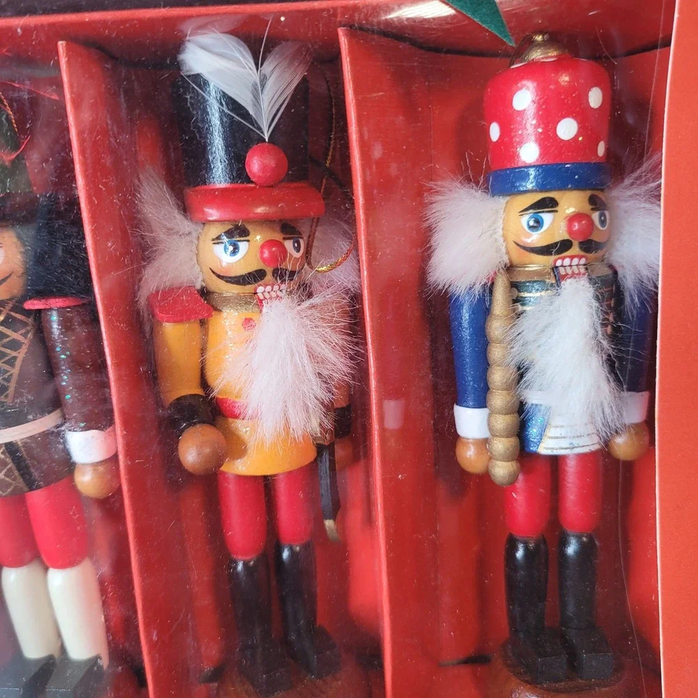 Nutcracker Hanging Ornaments Glitter Soldiers Set of 11 Holiday Decor NEW